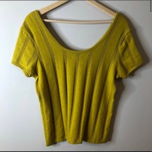Madewell Pointelle Ribbed Tee in Yellow New